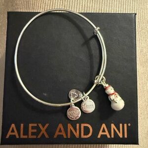⭐️ Alex and Ani: Silver Bangle with Snowman Charm